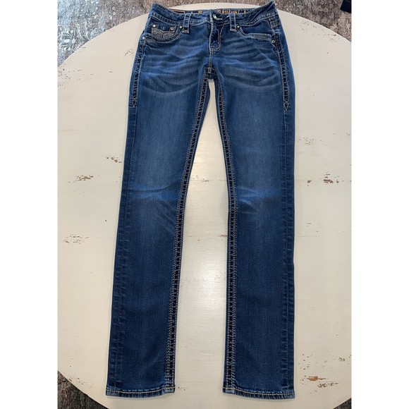 Rock Revival Alivia Skinny Button Pocket Denim Jeans-Women's Size 26x31 - Picture 4 of 16